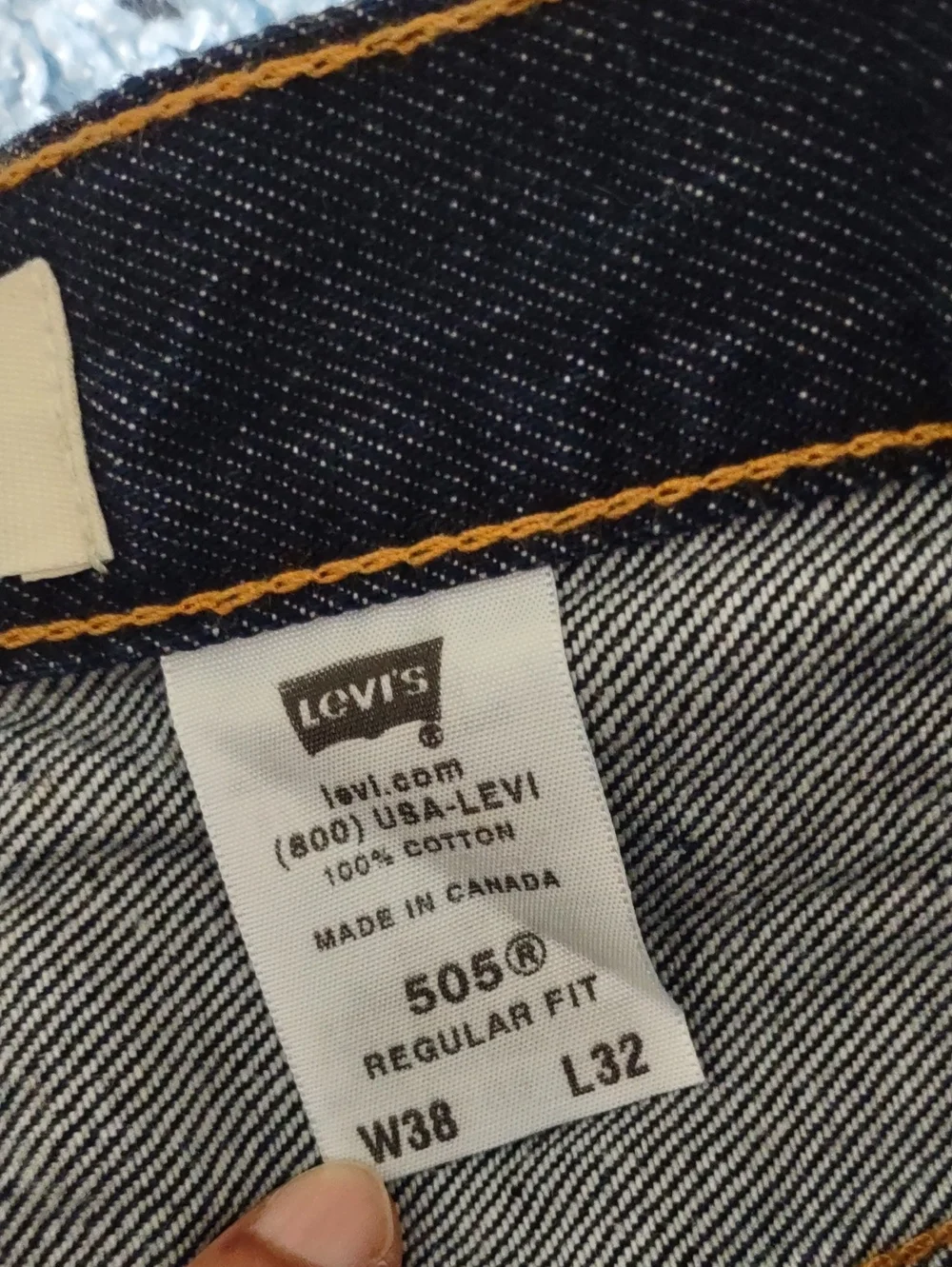 Levi's 38x32 505 Regular Fit Blue Jeans